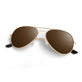 Classic pilot sunglasses for men and women, driving sunglasses, outdoor lenses, sun protection sports glasses for fishing and golf (Style: gold-framed tea slices)