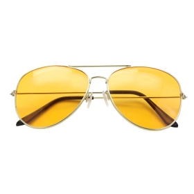Classic pilot sunglasses for men and women, driving sunglasses, outdoor lenses, sun protection sports glasses for fishing and golf (Style: golden frame with yellow film)
