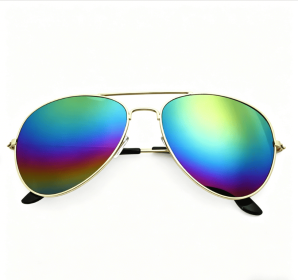 Classic pilot sunglasses for men and women, driving sunglasses, outdoor lenses, sun protection sports glasses for fishing and golf (Style: Golden Five-Color Film (Children's Version))