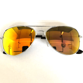 Classic pilot sunglasses for men and women, driving sunglasses, outdoor lenses, sun protection sports glasses for fishing and golf (Style: Silver Red Film (Children's Version))